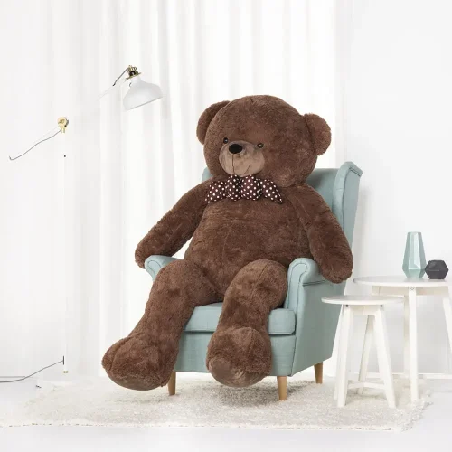 Большой плюшевый мишка Teddyway Nomo, гигантский XXL, мягкая игрушка, 100 см, 39 дюймов, 3,3 фута, темно-коричневый - Teddyway
