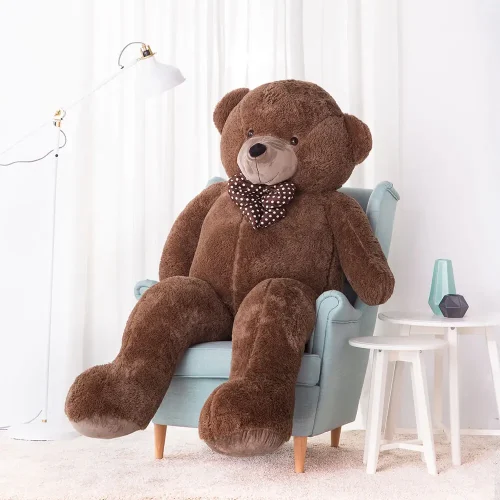 Большой плюшевый мишка Teddyway Nomo, гигантский XXL, мягкая игрушка, 100 см, 39 дюймов, 3,3 фута, темно-коричневый - Teddyway