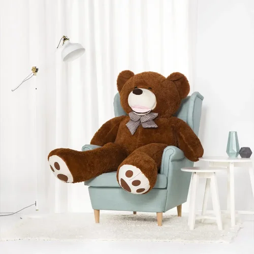 Большой плюшевый мишка Teddyway Bobo, гигантский XXL, мягкая игрушка, 100 см, 39 дюймов, 3,3 фута, светло-коричневый - Teddyway