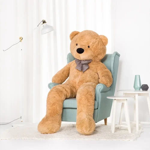 Плюшевый мишка Teddyway Popo Big Plush Teddy Bear Giant XXL, мягкая игрушка, 100 см, 39 дюймов, 3,3 фута, светло-коричневый - Teddyway