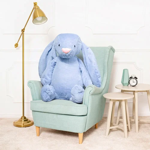 Большой плюшевый кролик Teddyway Bani, гигантский XXL, мягкая игрушка, 100 см, 39 дюймов, 3,3 фута, синий - Teddyway