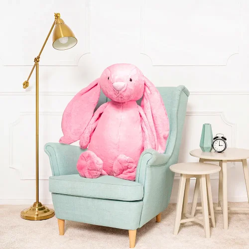 Большой плюшевый кролик Teddyway Bani, гигантский XXL, мягкая игрушка, 100 см, 39 дюймов, 3,3 фута, ярко-розовый - Teddyway
