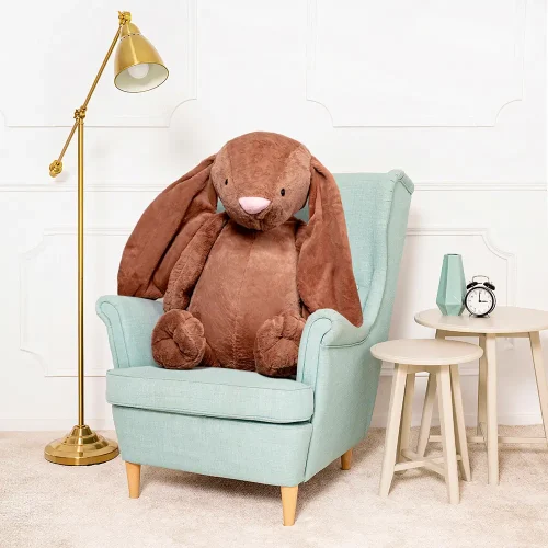 Большой плюшевый кролик Teddyway Bani, гигантский XXL, мягкая игрушка, 100 см, 39 дюймов, 3,3 фута, коричневый - Teddyway