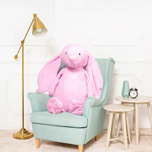 Большой плюшевый кролик Teddyway Bani, гигантский XXL, мягкая игрушка, 100 см, 39 дюймов, 3,3 фута, темно-розовый - Teddyway