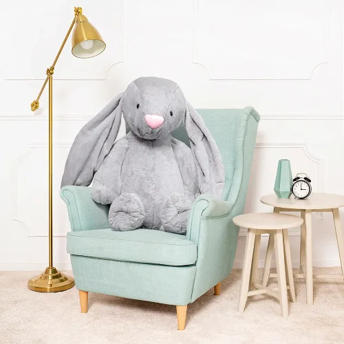Большой плюшевый кролик Teddyway Bani, гигантский XXL, мягкая игрушка, 100 см, 39 дюймов, 3,3 фута, темно-серый - Teddyway
