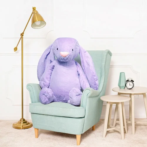 Большой плюшевый кролик Teddyway Bani, гигантский XXL, мягкая игрушка, 100 см, 39 дюймов, 3,3 фута, фиолетовый - Teddyway
