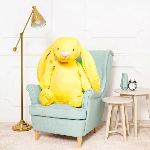 Большой плюшевый кролик Teddyway Bani, гигантский XXL, мягкая игрушка, 100 см, 39 дюймов, 3,3 фута, желтый - Teddyway