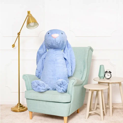 Большой плюшевый кролик Teddyway Bani, гигантский XXL, мягкая игрушка, 120 см, 47 дюймов, 3,9 фута, синий - Teddyway