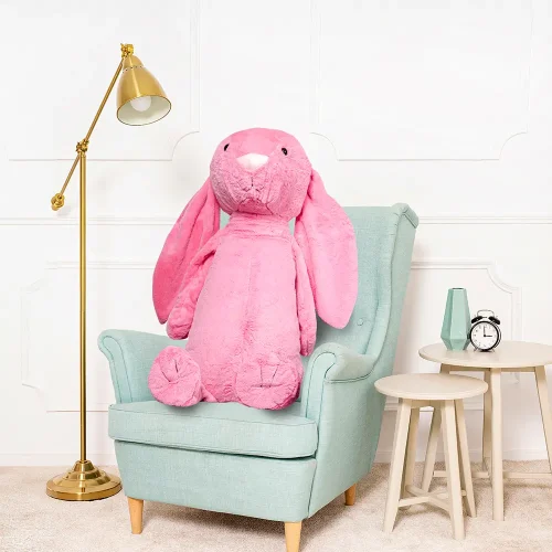 Большой плюшевый кролик Teddyway Bani, гигантский XXL, мягкая игрушка, 120 см, 47 дюймов, 3,9 фута, ярко-розовый - Teddyway