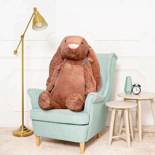 Большой плюшевый кролик Teddyway Bani, гигантский XXL, мягкая игрушка, 120 см, 47 дюймов, 3,9 фута, коричневый - Teddyway