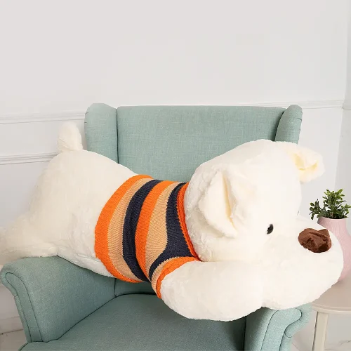 Мягкая плюшевая собачка Teddyway Dami, 70 см (27 дюймов, 2,3 фута), белая - Teddyway