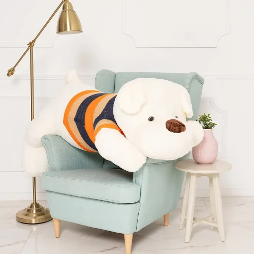 Мягкая плюшевая собачка Teddyway Dami, 70 см (27 дюймов, 2,3 фута), белая - Teddyway